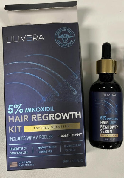 5% Minoxidil for Men and Women Kit, Hair Growth Serum, Minoxidil 5 Percent for Hair Loss, Hair Regrowth Treatment for Thicker Fuller Hair, Minoxidil for Hair Growth, Hair Loss Treatments, 60ML