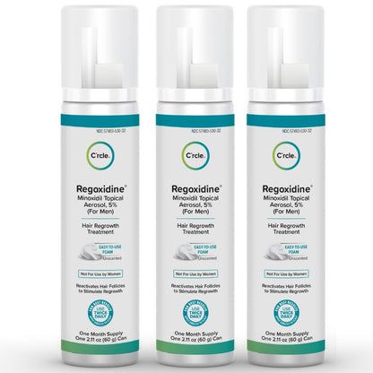 Regoxidine Men's 5% Minoxidil Foam & Topical - Helps Restore Vertex Hair Loss & Thinning Hair - Extra Strength Supports Hair Regrowth in Unscented Topical Aerosol Treatment (Foam, 3 Month's Supply)…