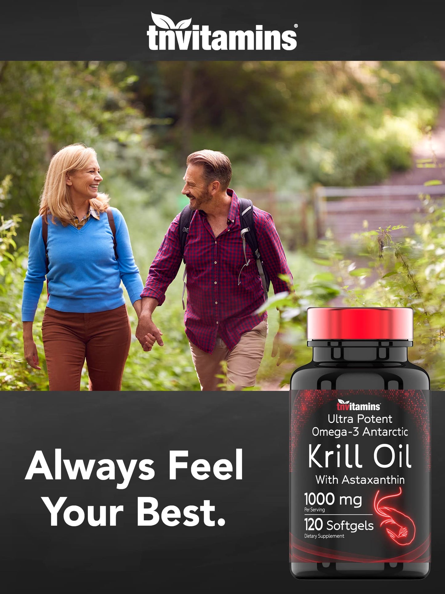 Antarctic Krill Oil 1000mg x 120 Softgels with Astaxanthin | 1000mg Krill Oil, 200 mg Phospholipids, 120 mg EPA, 80 mg DHA, 200 mcg Astaxanthin | Ultra Potent & Pure Omega-3 Cold Water Antarctic Krill