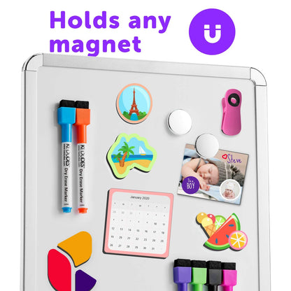 Magnetic Small White Board Dry Erase 11’’x14’’ - Mini Dry Erase Board Magnetic with 6 Markers, Personal Whiteboard Magnetic for Refrigerator Wall, White Boards, Small Magnetic Whiteboard for Fridge
