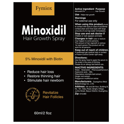 5% Minoxidil for Men and Women Hair Growth Oil, Minoxidil 5 Percent Spray, Biotin Hair Growth Serum, Natural Hair Regrowth Treatment for Hair Loss Hair Thinning, Thicker Fuller Healthier Hair 60ml