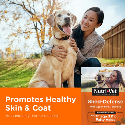 Nutri-Vet Shed Defense Soft Chews for Dogs - Supports Normal Shedding and Healthy Coat - 60 Soft Chews , 5.3 Ounce