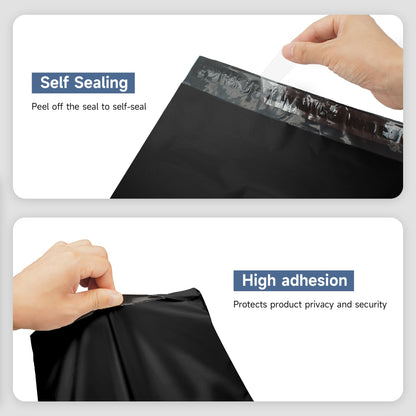 KKBESTPACK 100 Large Poly Mailers 10x13 Shipping Bags for Small Business – Self Sealing Package Envelopes Black