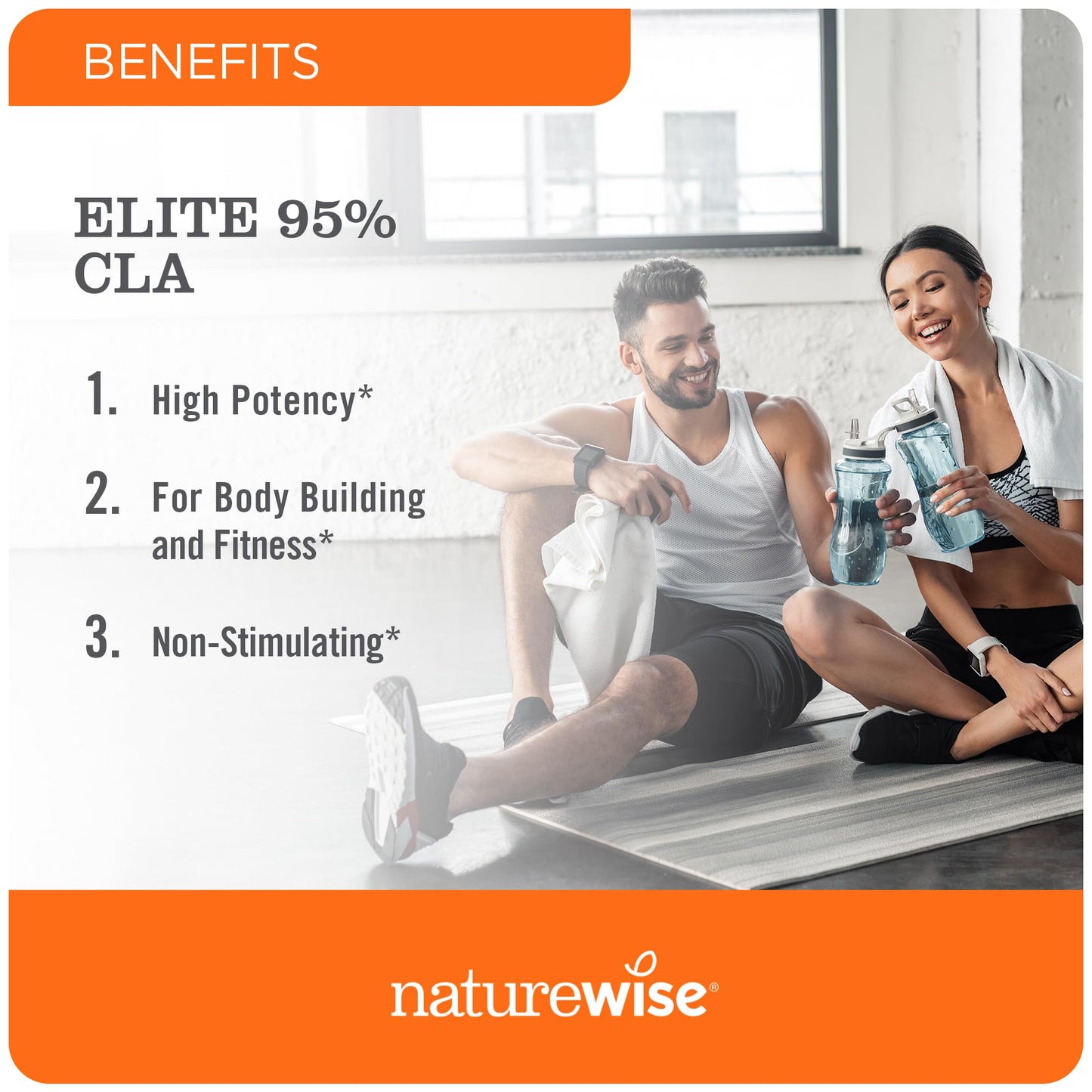 NatureWise CLA 1300 - CLA Supplement w/ 95% Active Conjugated Linoleic Acid for Women and Men, Non-Stimulating, Supports Weight & Fitness Goals - Non-GMO, Gluten Free - 180 Softgels[2-Month Supply]