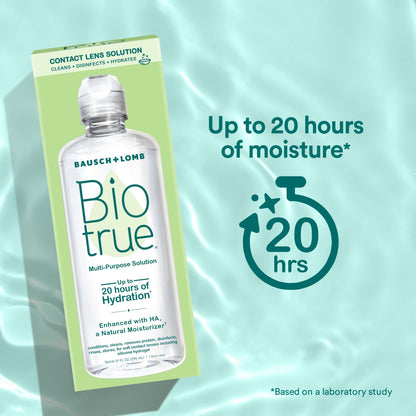 Biotrue Contact Lens Solution, Multi-Purpose Solution for Soft Contact Lenses, Lens Case Included, 10 FL OZ