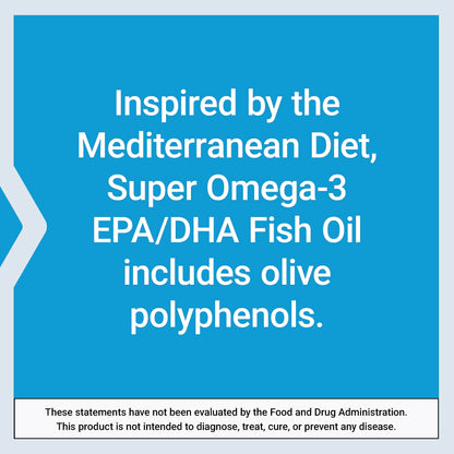 Super Omega-3 EPA/DHA Fish Oil, Sesame Lignans & Olive Extract - For Heart & Brain Health – For Inflammation & Cholesterol Management – Gluten-Free, Non-GMO – Lemon Flavor 120 Softgels