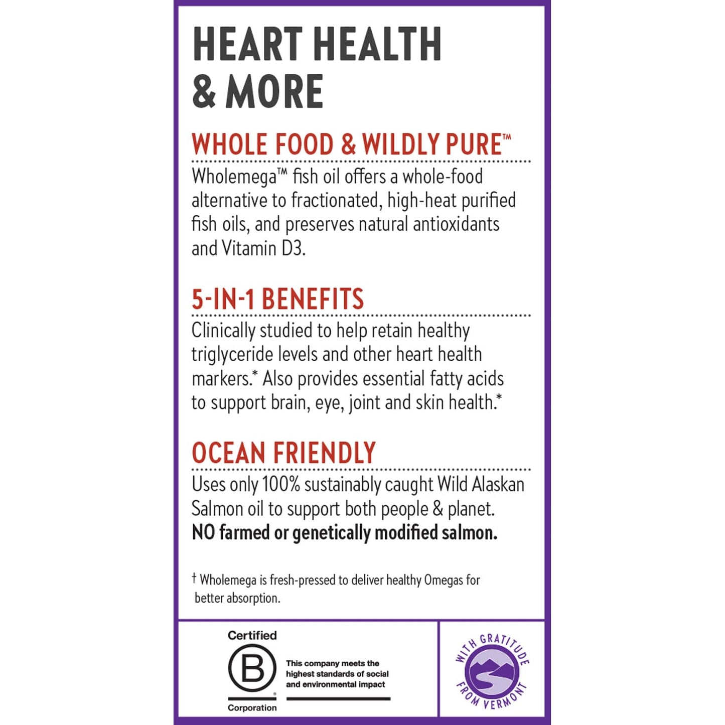 New Chapter Wholemega Fish Oil Supplement - Wild Alaskan Salmon Oil with Omega-3 + Vitamin D3 + Astaxanthin + Sustainably Caught - 180 ct, 1000mg Softgels