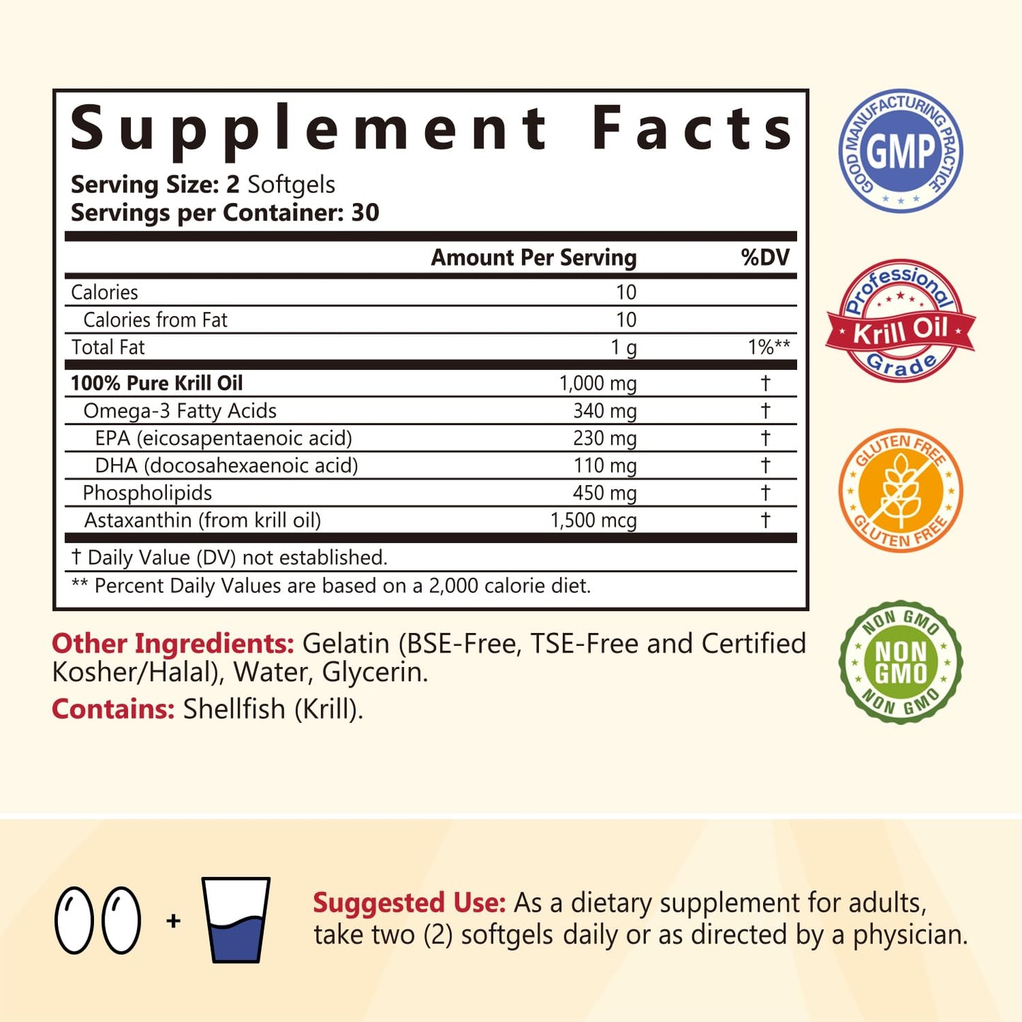 NatureMyst Krill Oil, Professional Grade 60 Liquid Softgels, Non-GMO, Gluten Free, Made in The USA