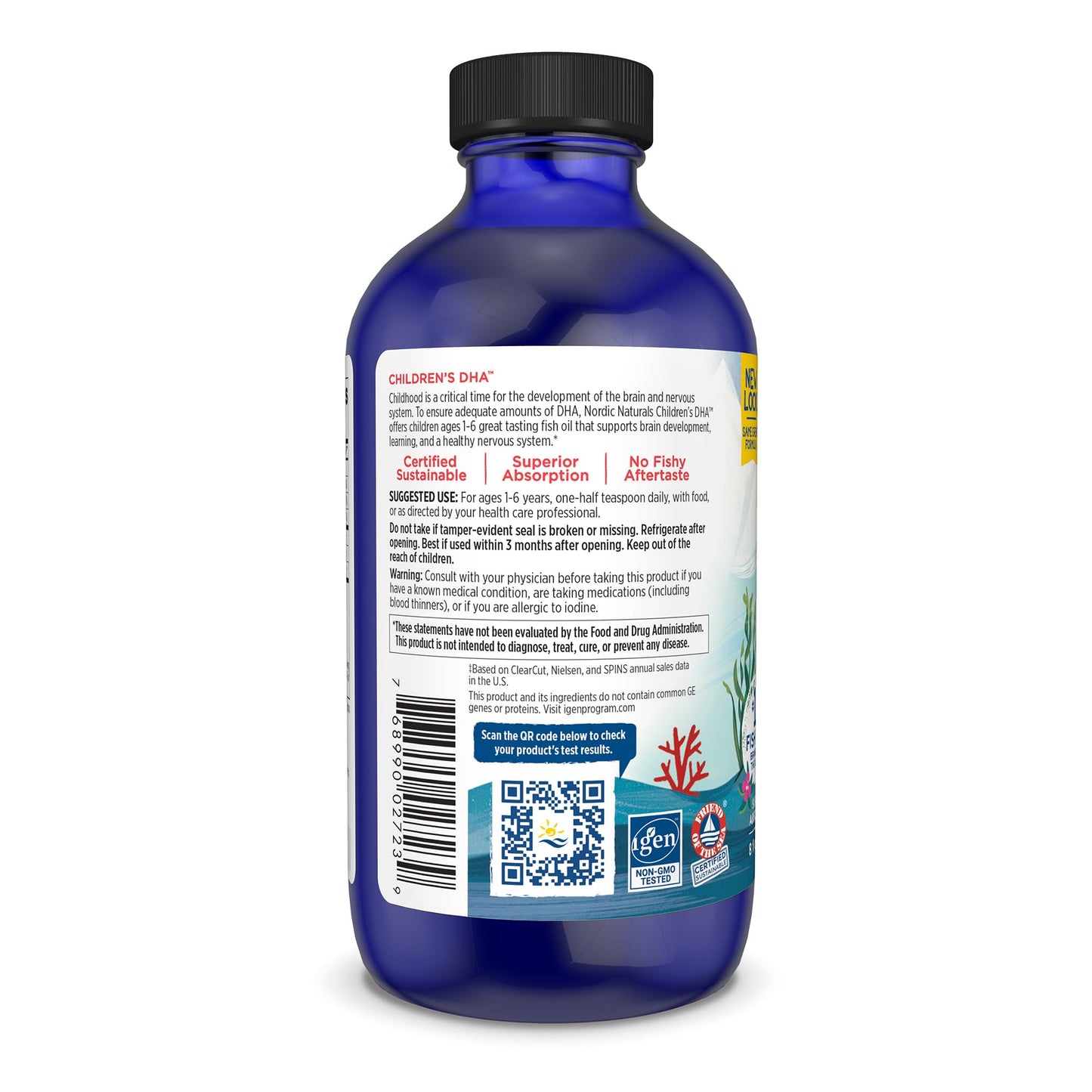 Nordic Naturals Children’s DHA, Strawberry - 8 oz for Kids - 530 mg Omega-3 with EPA & DHA - Brain Development & Function - Non-GMO - 96 Servings