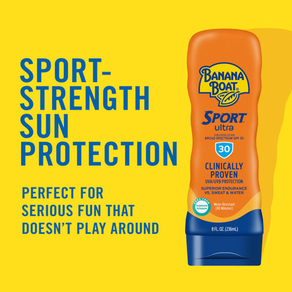 Banana Boat Sport Ultra SPF 30 Sunscreen Lotion, 1oz, 24ct | Travel Size Sunscreen, Banana Boat Sunscreen SPF 30 Lotion, Oxybenzone Free Sunscreen, Mini Sunscreen SPF 30, 1oz (Pack of 24)