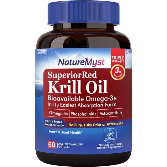 NatureMyst Krill Oil, Professional Grade 60 Liquid Softgels, Non-GMO, Gluten Free, Made in The USA