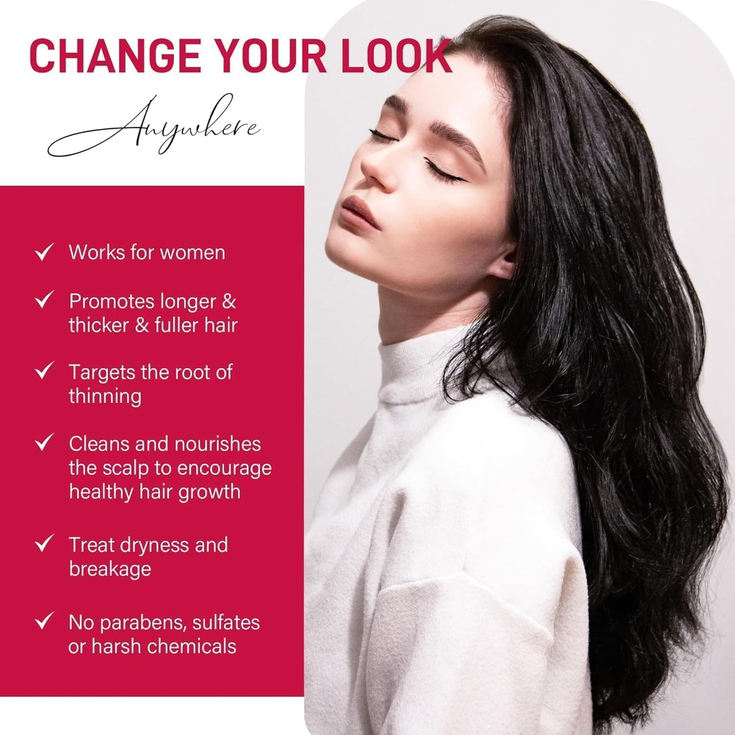 YZmoffer Women's 5% Minoxidil Foam for Hair Thinning and Hair Loss, Hair Growth Treatment for Women's Thicker and Fuller Hair, 2 Pack of 60g, Red