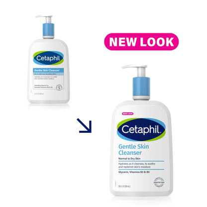 Cetaphil Face Wash, Hydrating Gentle Skin Cleanser for Dry to Normal Sensitive Skin, NEW 20oz, Fragrance Free, Soap Free and Non-Foaming