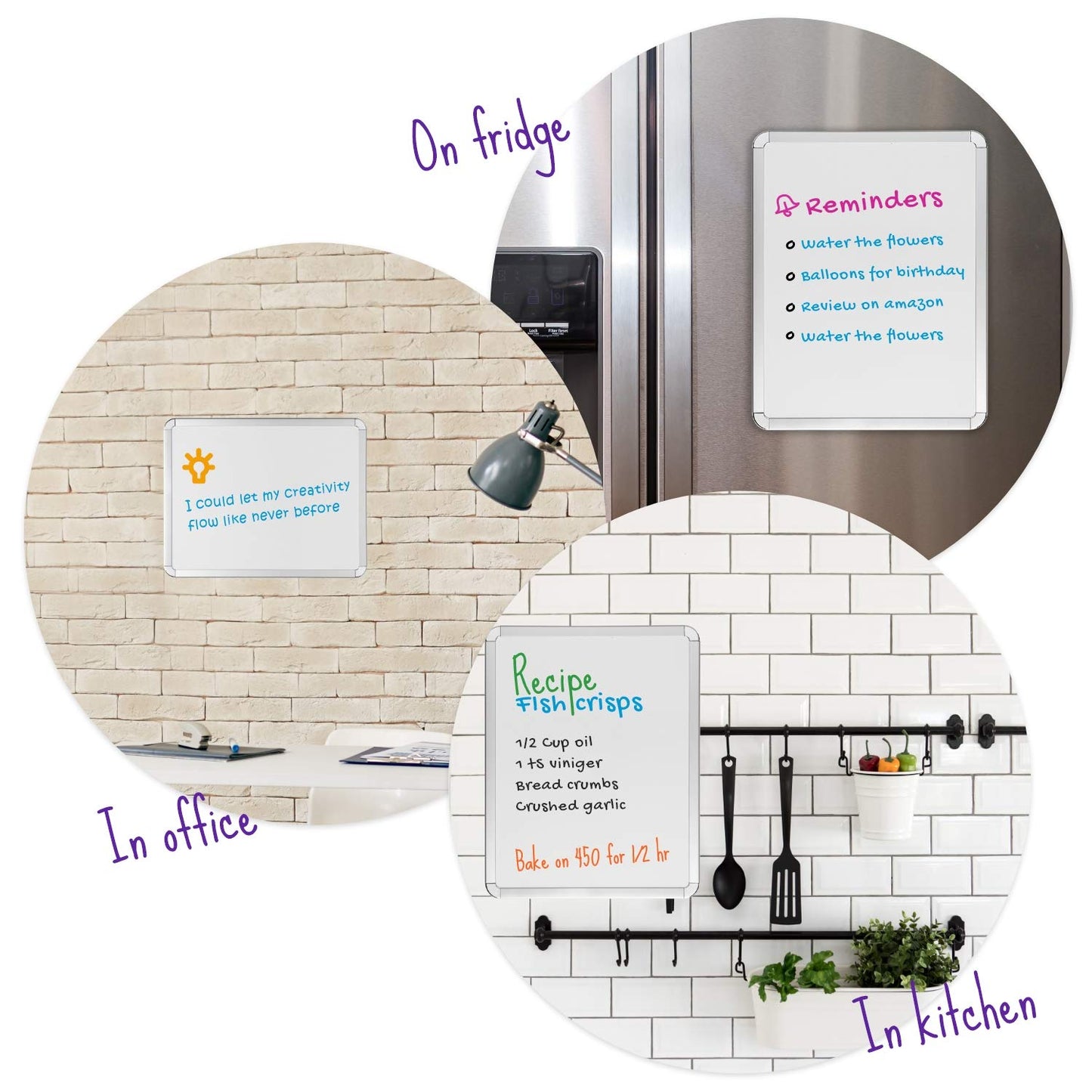 Magnetic Small White Board Dry Erase 11’’x14’’ - Mini Dry Erase Board Magnetic with 6 Markers, Personal Whiteboard Magnetic for Refrigerator Wall, White Boards, Small Magnetic Whiteboard for Fridge