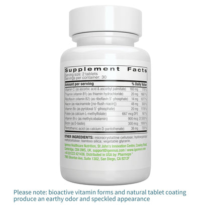 Super B-Complex – Methylated Sustained Release Clean Label B Complex with Methylfolate, Boosted B12 Methylcobalamin, Vegan, Lab Verified, 60 Small Tablets, by Igennus