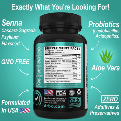Colon Cleanser Detox for Weight Flush - 15 Day Intestinal Cleanse Pills & Probiotic - Fast Natural Laxative for Constipation Relief - Bowel Movement Supplements for Stomach Bloating, Gut Loss Support