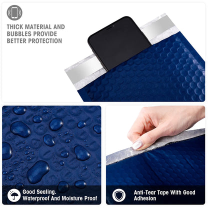 Metronic Bubble Mailers 6x10 Inch 25 Pack Usable Size 6x9" Waterproof Padded Envelopes A5 Paper Size Bubble Mailers for Shipping, Mailing, Packaging, Bulk-Navy Blue