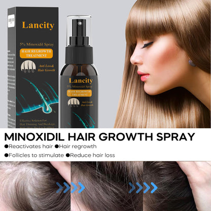 5% Minoxidil Spray Hair growth Serum, Hair Tonic Solution for Women & Men, Beard Growth Spray for Men, Hair Regrowth Treatment One Month Supply (One Bottle)
