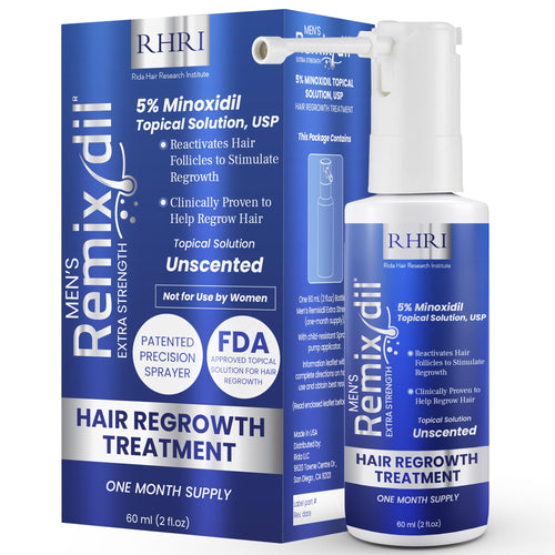 Remixidil Men’s 5% Minoxidil Spray | Hair Regrowth Treatment for Men|Clinically Proven Formula for Hair Loss and Hair Growth | Unscented Topical Spray Treatment for Thinning Hair |1 to 2 Month Supply