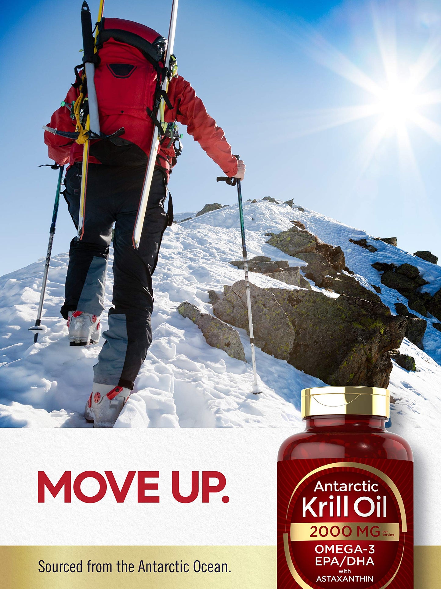 Carlyle Antarctic Krill Oil 2000 mg 120 Softgels | Omega-3 EPA, DHA, with Astaxanthin Supplement Sourced from Red Krill | Maximum Strength | Laboratory Tested