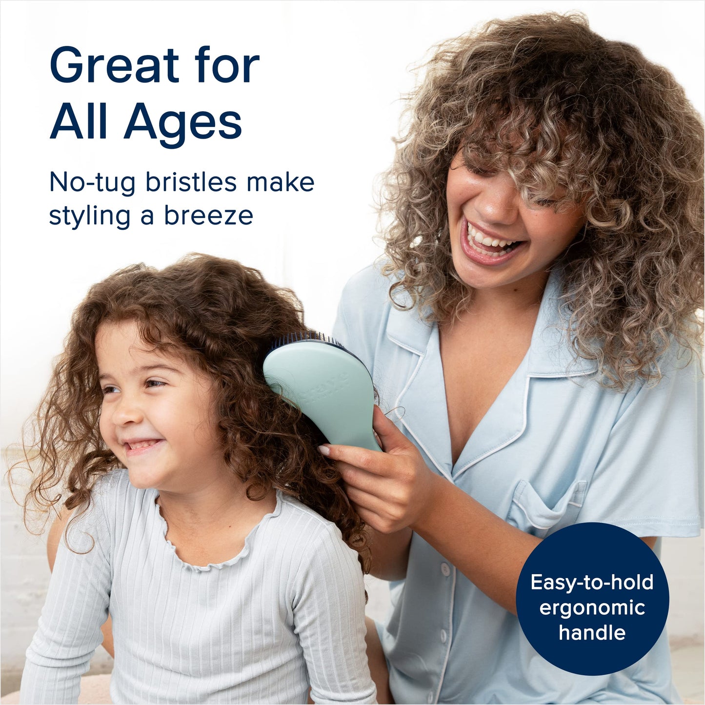 Crave Naturals Glide Thru Detangling Brush for Adults & Kids Hair - Detangler Brush for Natural, Curly, Straight, Wet or Dry Hair - Turquoise, 1 count